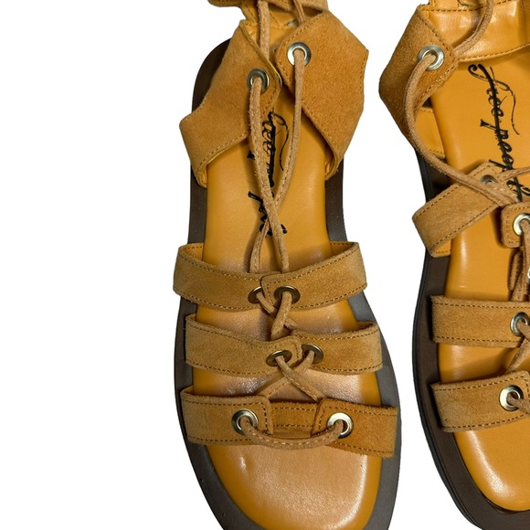 NEW Free People Sun Chaser Tall Gladiator Sandals 37 Orange - Picture 8 of 14